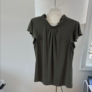 Calvin Klein Dark Green Ruffled Blouse (M)